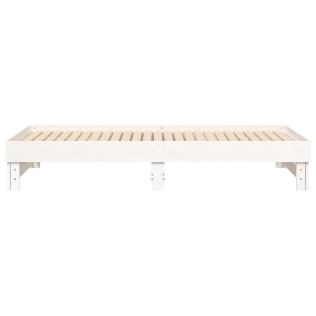 Daybed Extendable White 2x(100x200) cm Solid Pine Wood