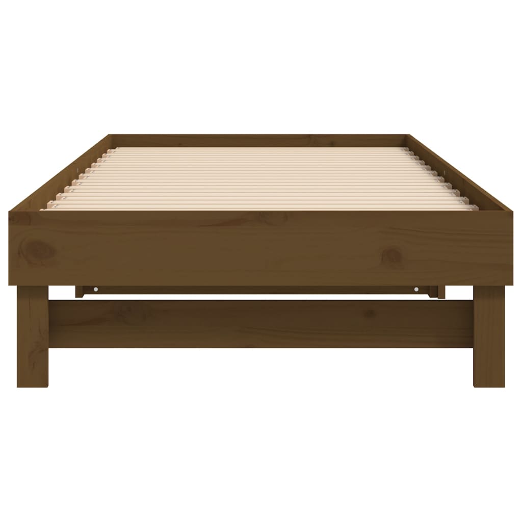 Daybed extendable honey brown 2x(100x200)cm solid pine wood