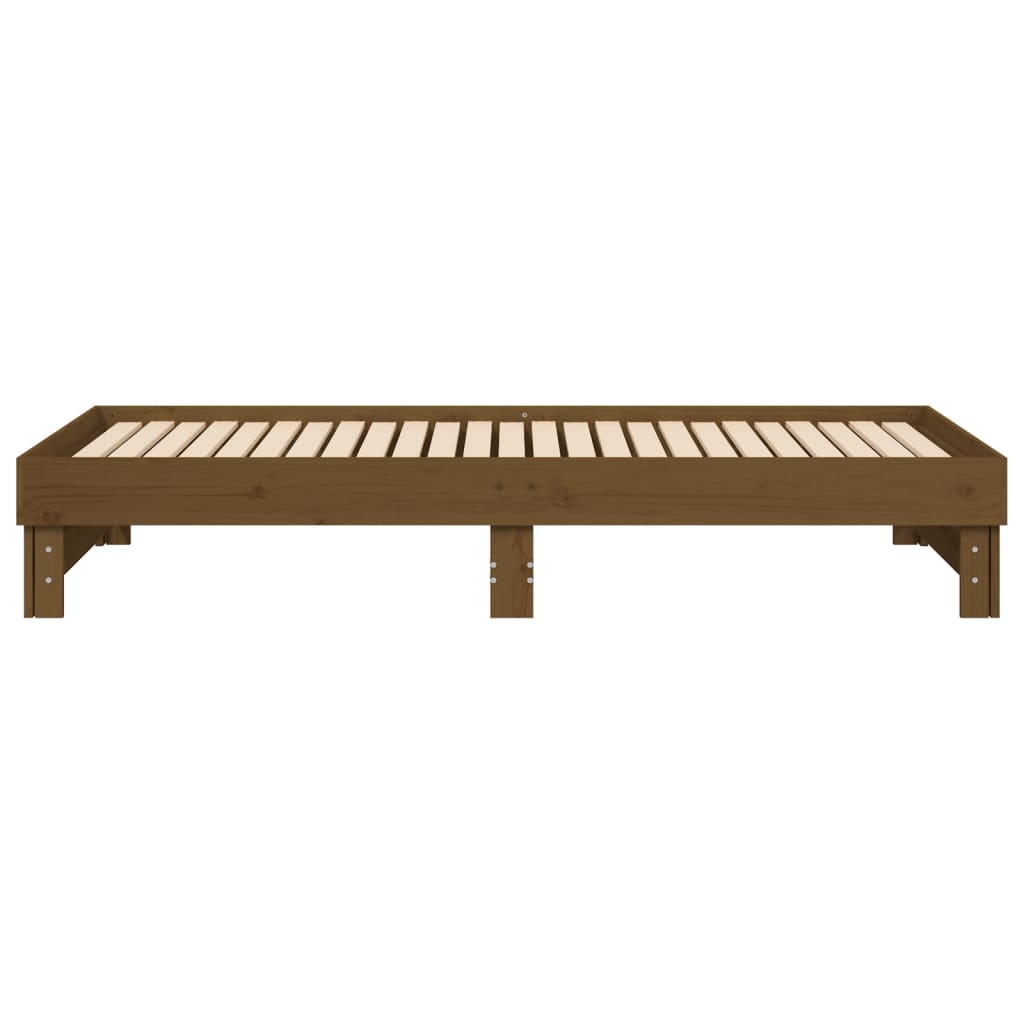 Daybed extendable honey brown 2x(100x200)cm solid pine wood