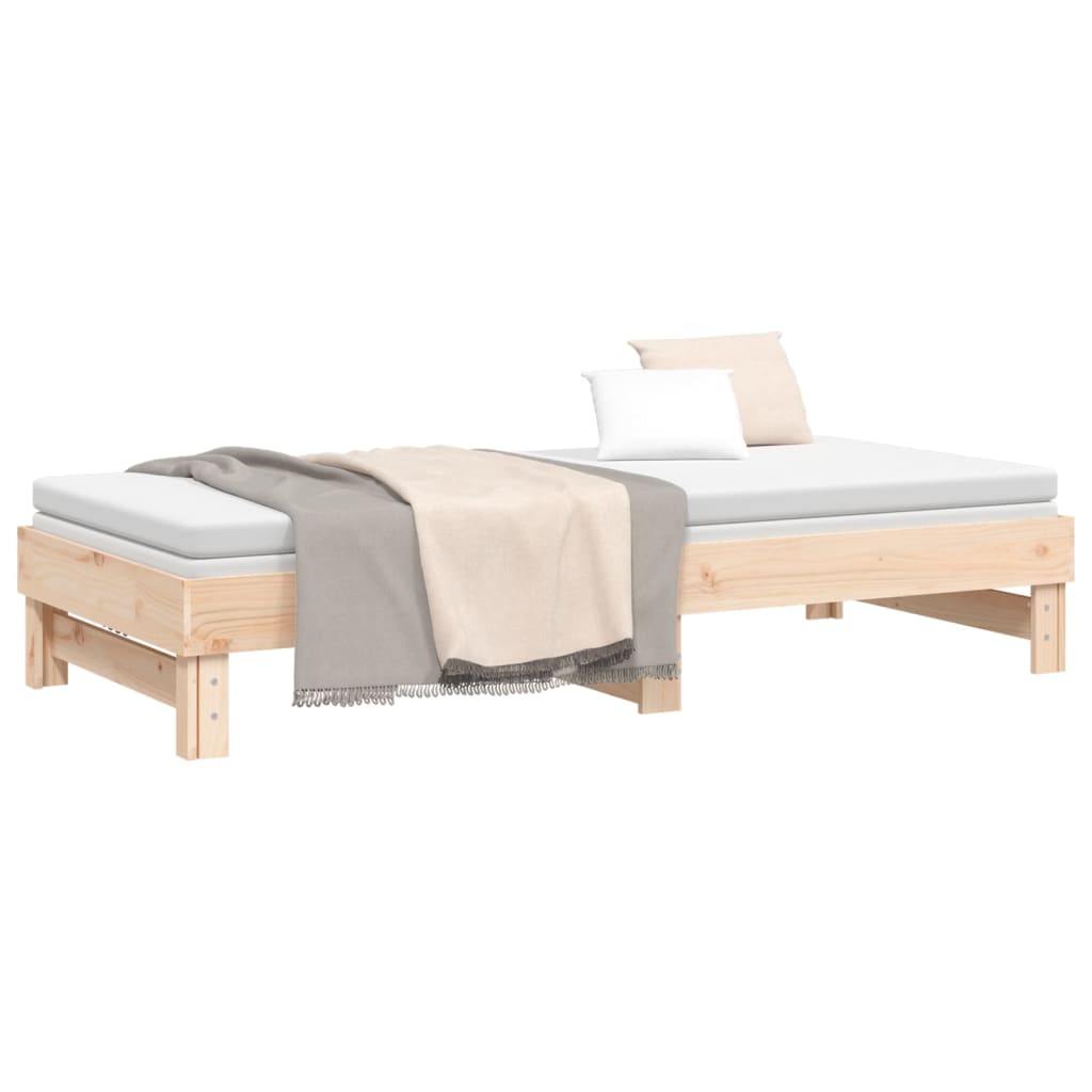 Daybed extendable 2x(90x200) cm solid pine wood