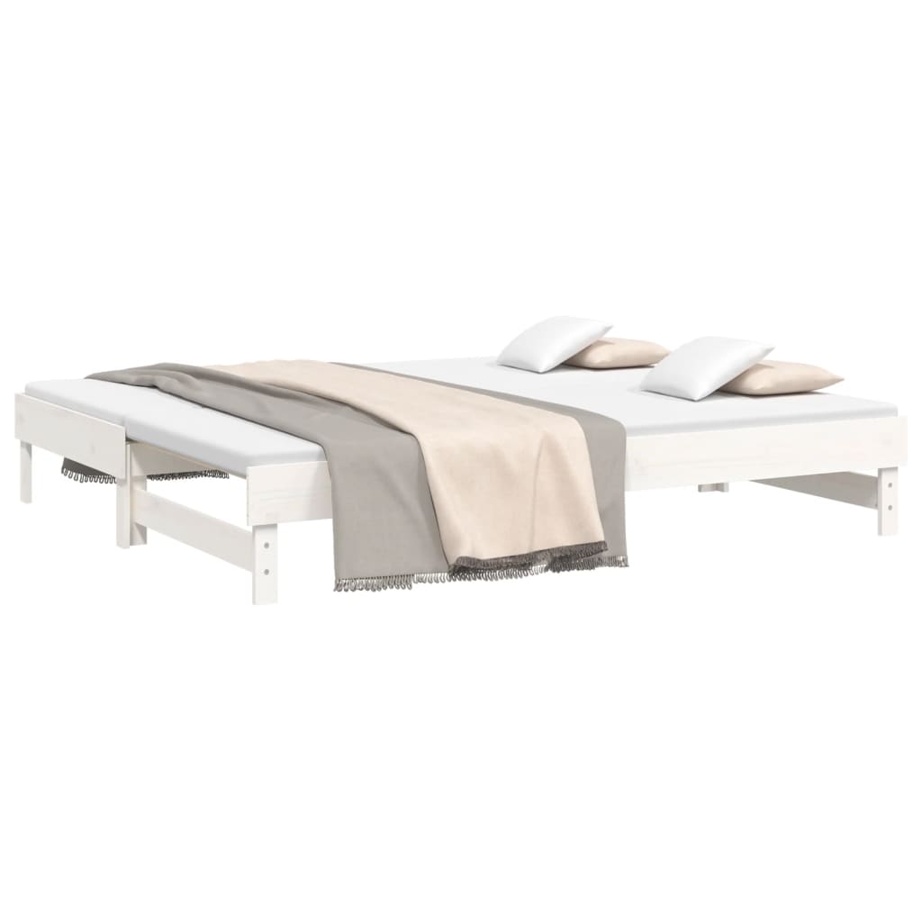 Daybed Extendable White 2x(90x200) cm Solid Pine