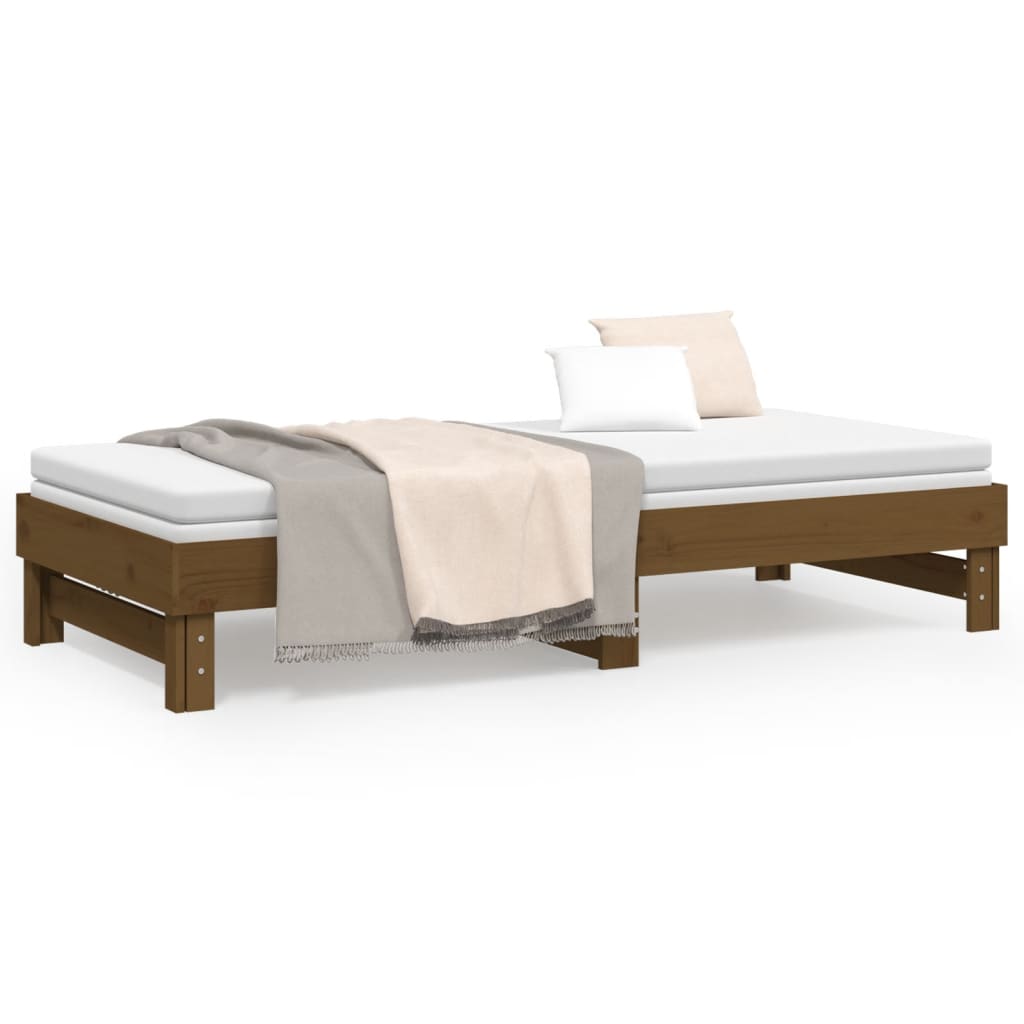 Daybed extendable honey brown 2x(90x200) cm solid pine wood