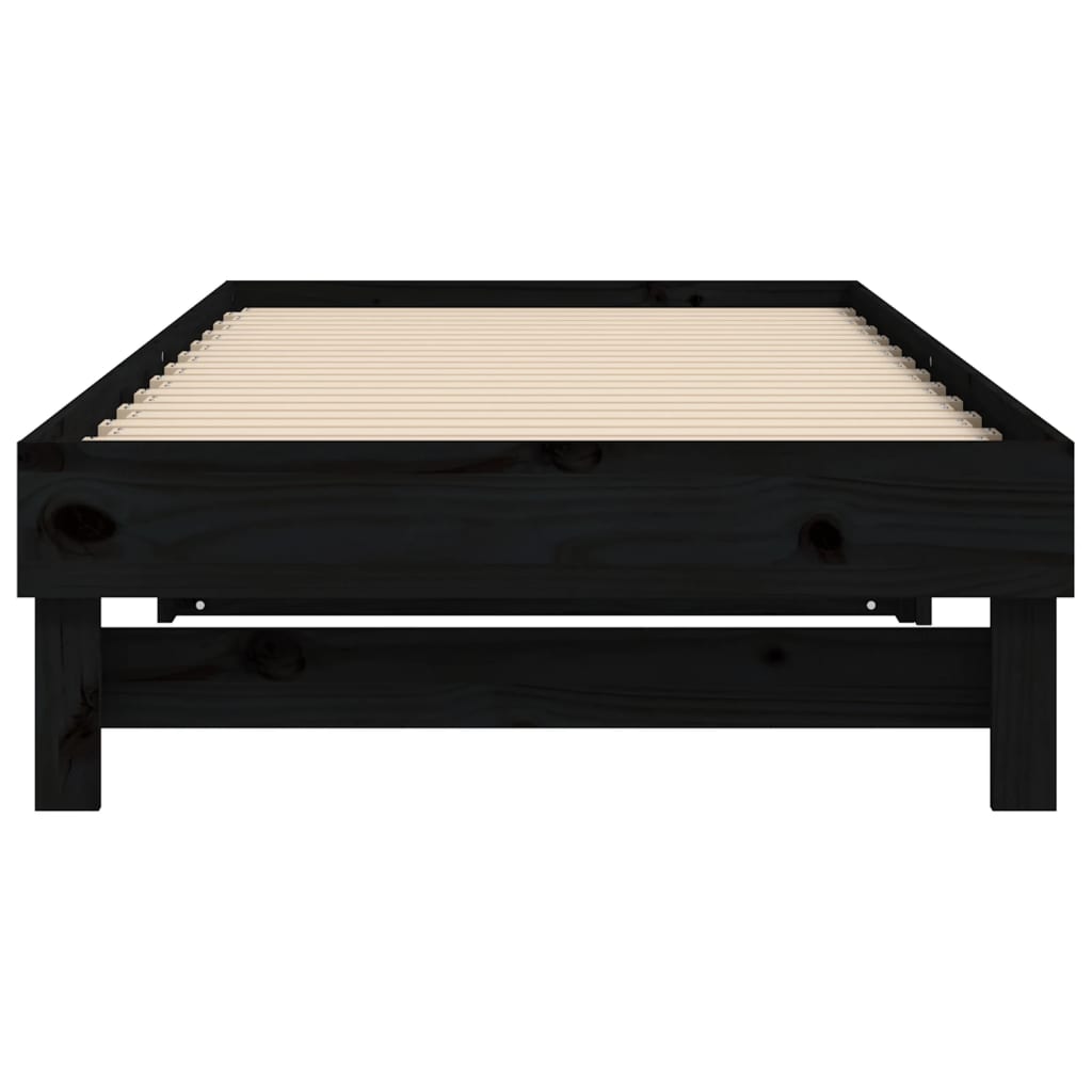 Daybed Extendable Black 2x(90x200) cm Solid Pine Wood