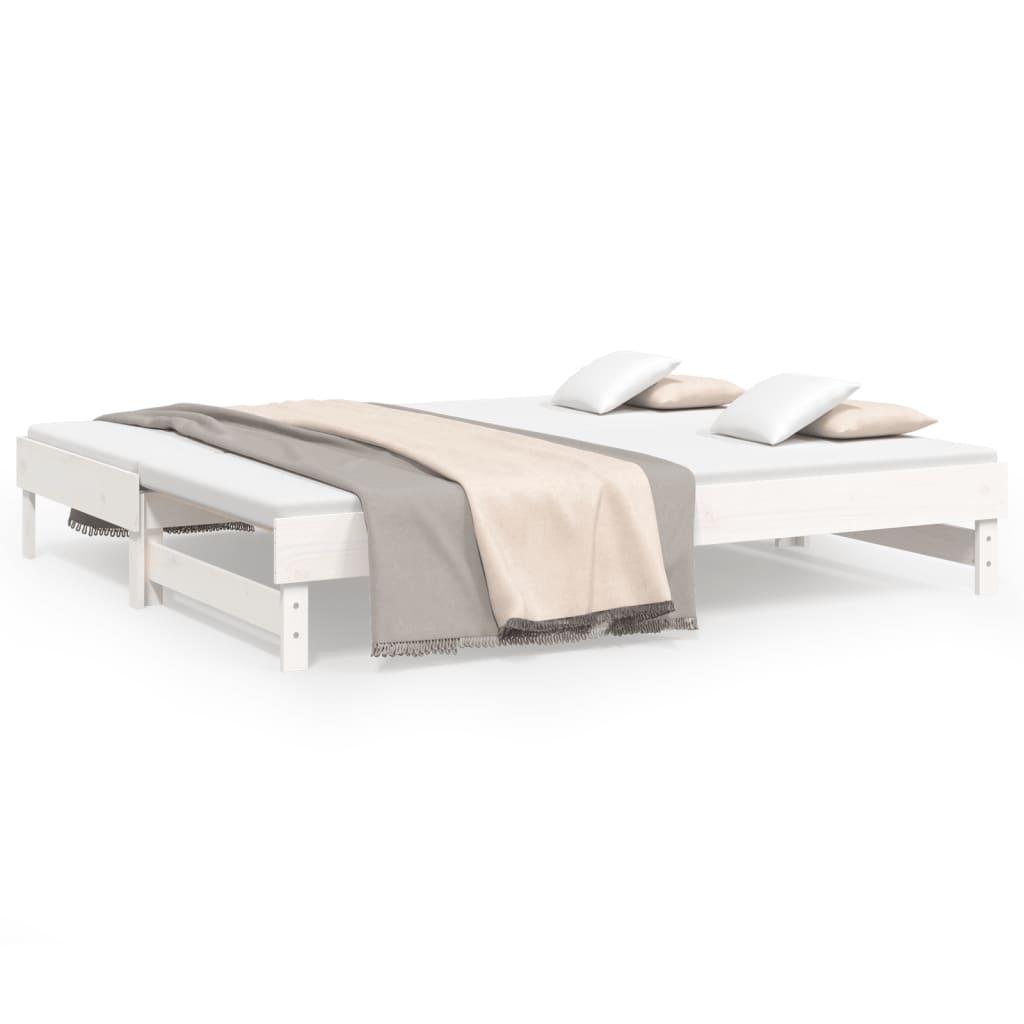 Daybed Extendable White 2x(80x200) cm Solid Pine