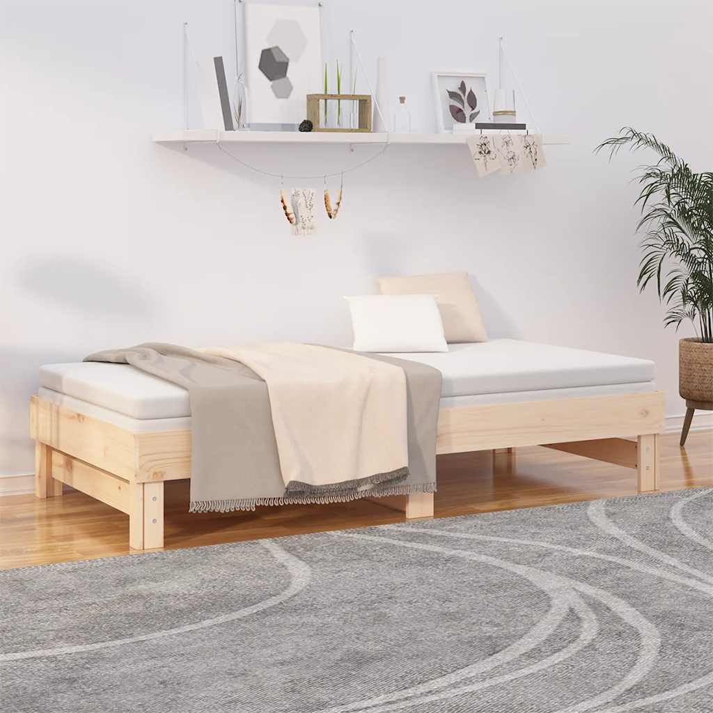 Daybed extendable 2x(90x190) cm solid pine wood