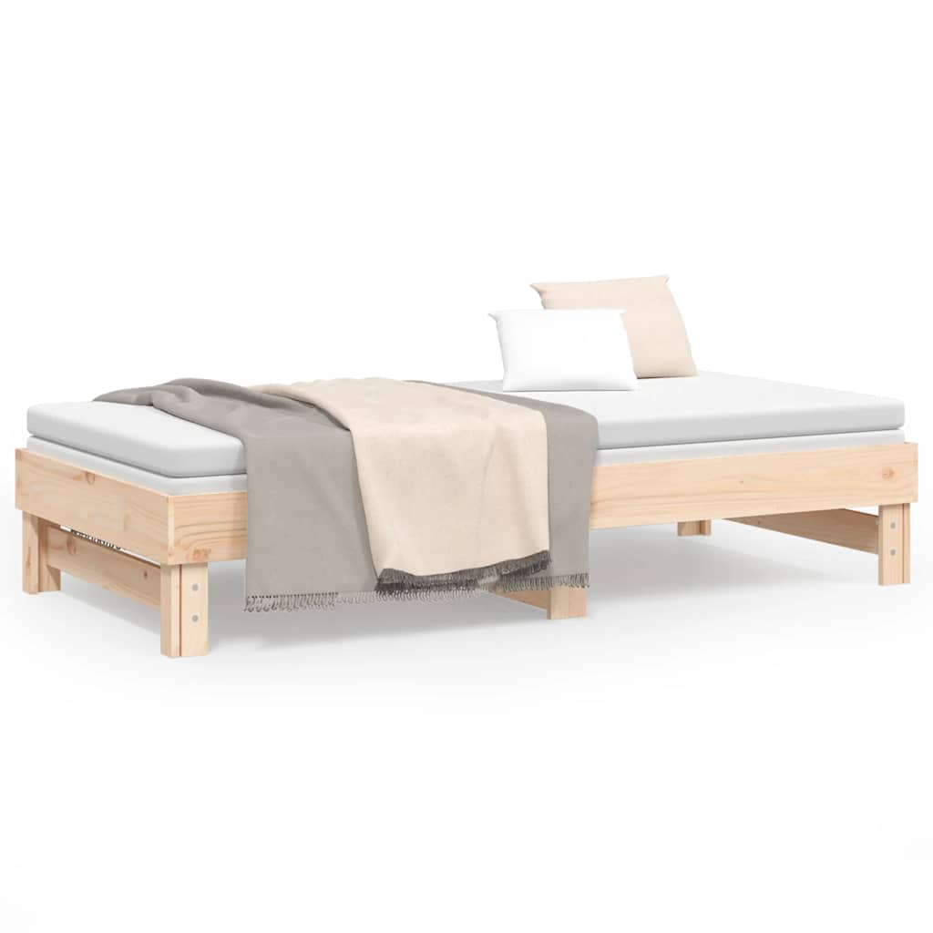 Daybed extendable 2x(90x190) cm solid pine wood