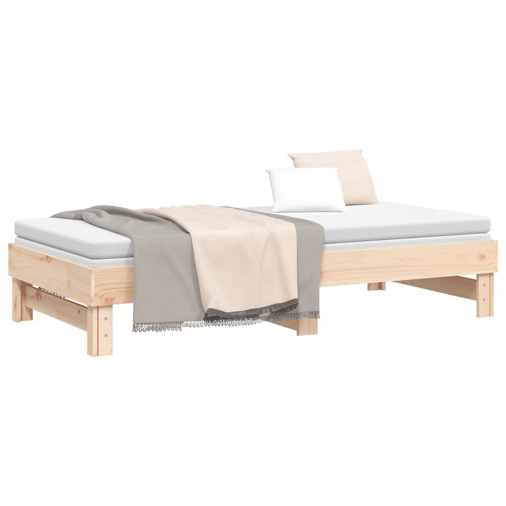 Daybed extendable 2x(90x190) cm solid pine wood