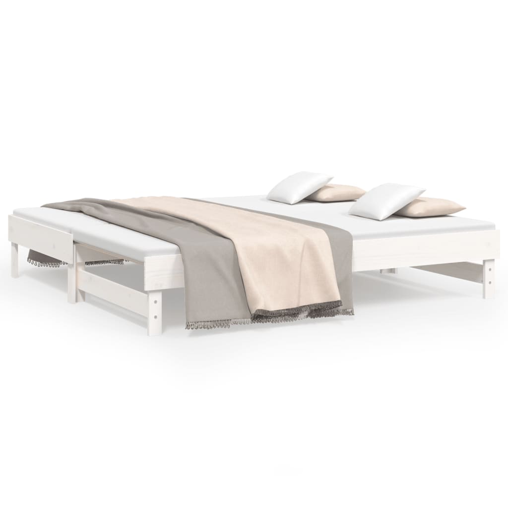 Daybed Extendable White 2x(90x190) cm Solid Pine Wood