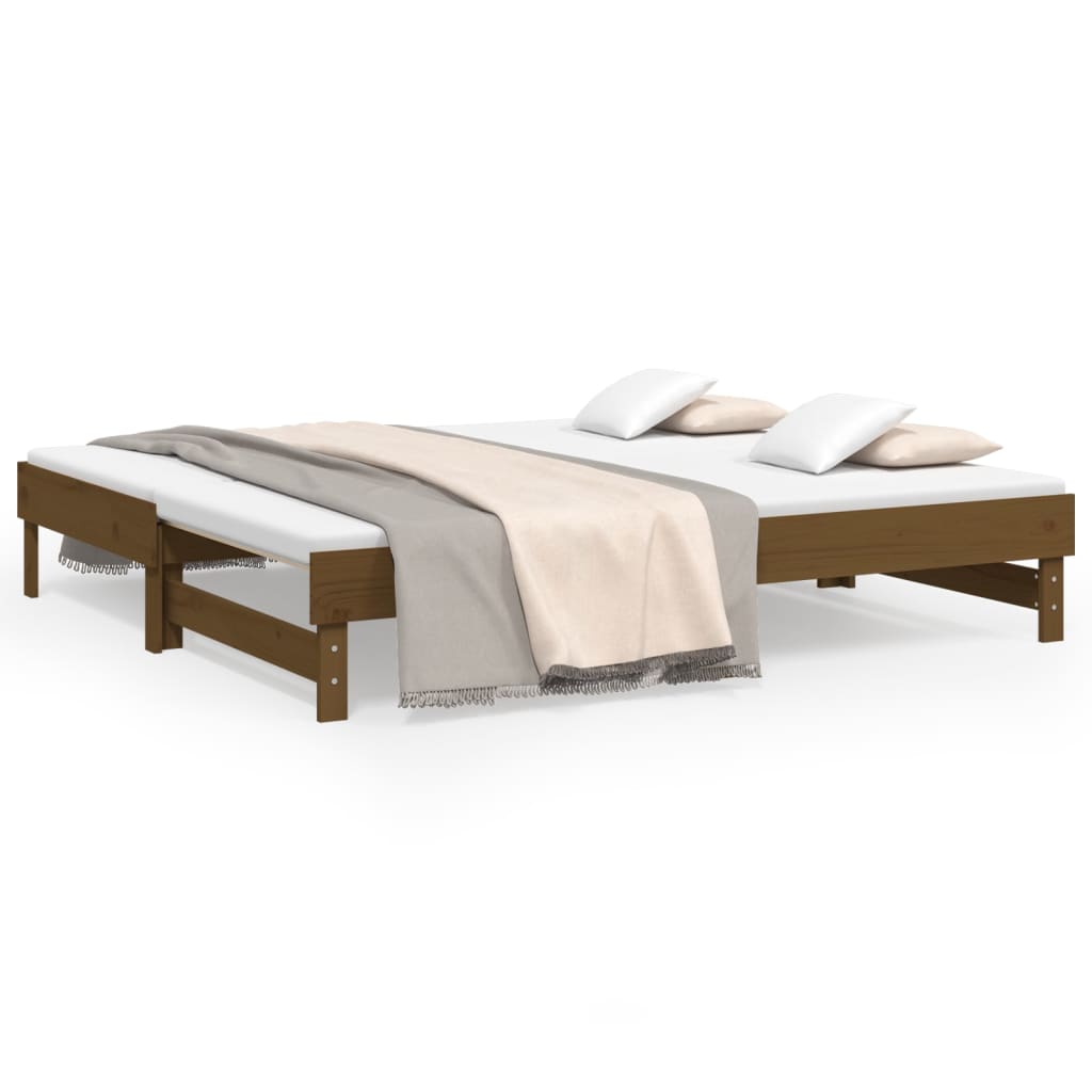 Daybed extendable honey brown 2x(90x190) cm solid pine wood