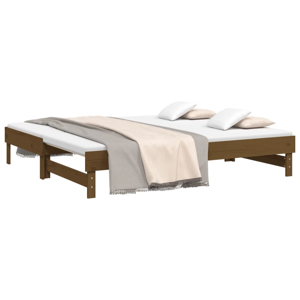 Daybed extendable honey brown 2x(90x190) cm solid pine wood