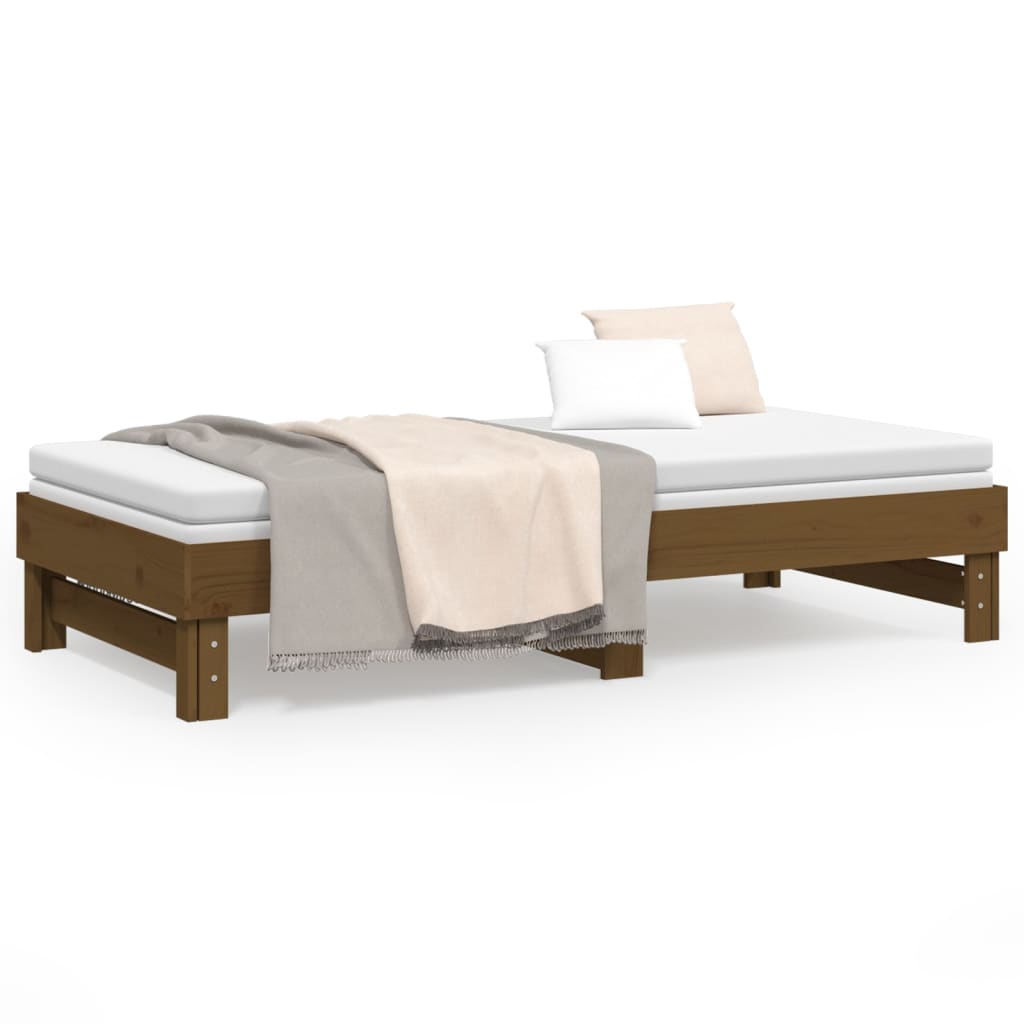 Daybed extendable honey brown 2x(90x190) cm solid pine wood