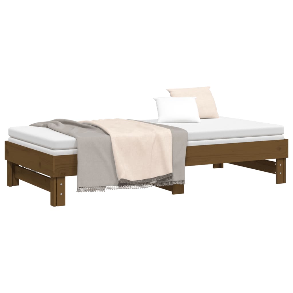 Daybed extendable honey brown 2x(90x190) cm solid pine wood