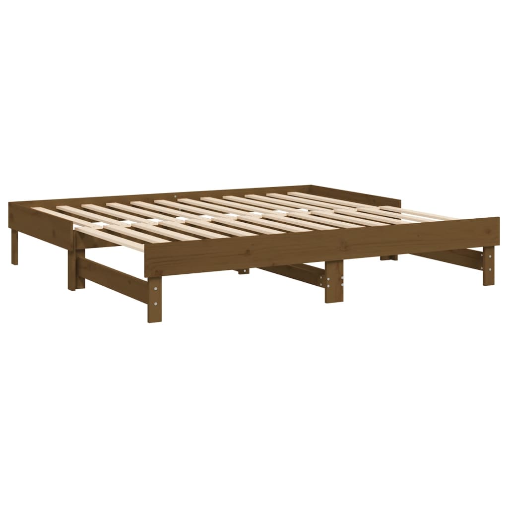 Daybed extendable honey brown 2x(90x190) cm solid pine wood