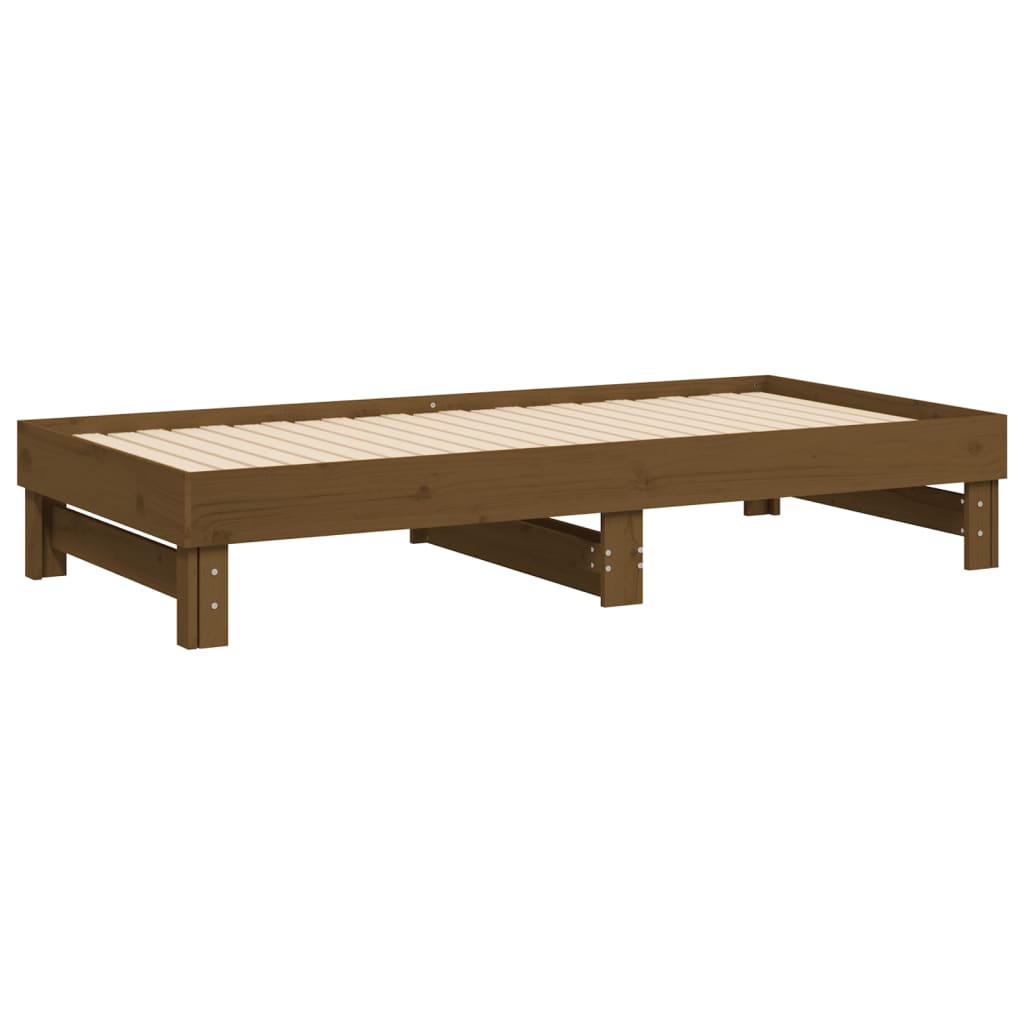 Daybed extendable honey brown 2x(90x190) cm solid pine wood