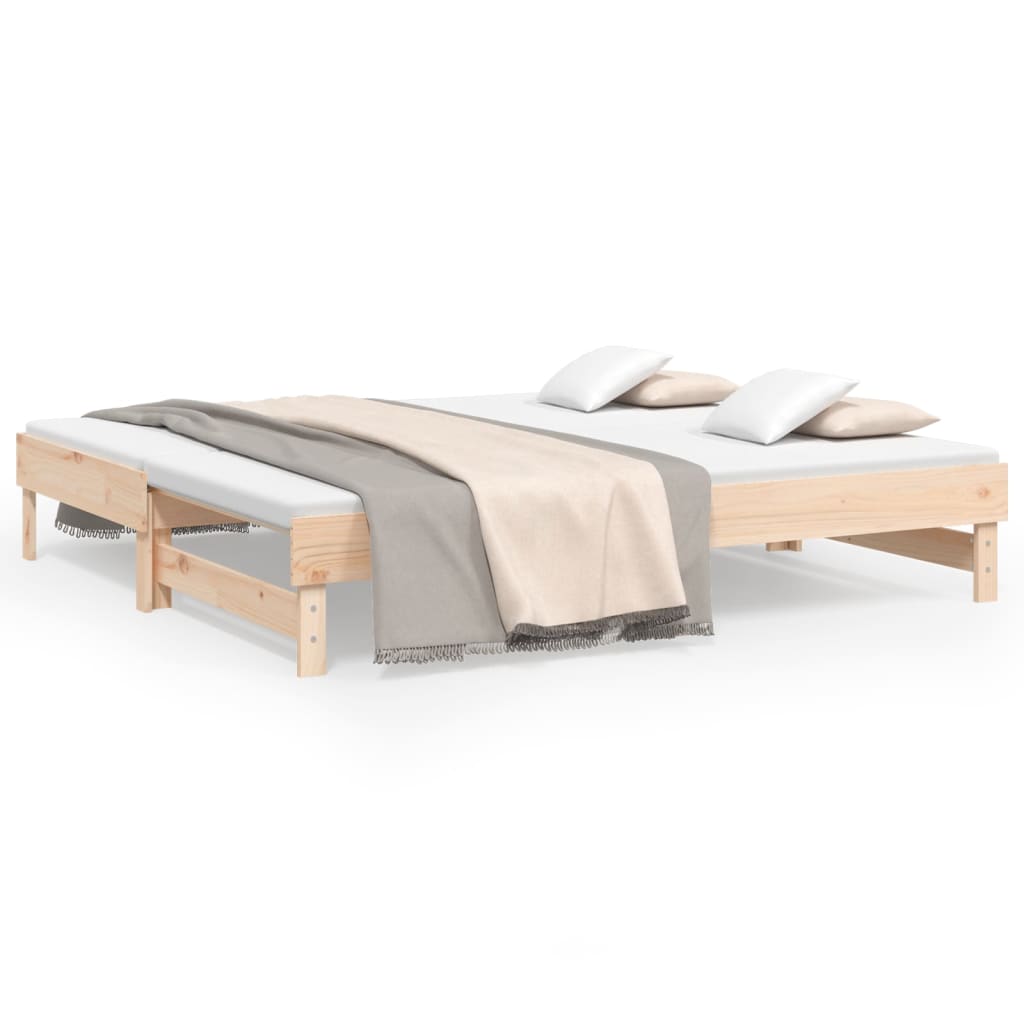 Daybed extendable 2x(75x190) cm solid pine wood