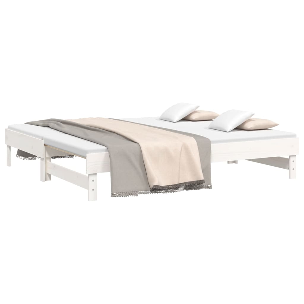 Daybed Extendable White 2x(75x190) cm Solid Pine