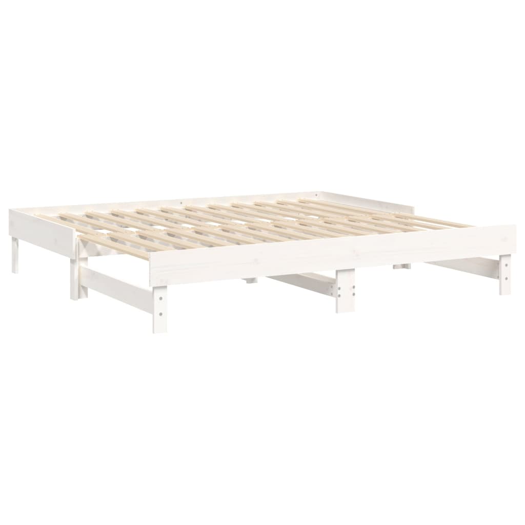 Daybed Extendable White 2x(75x190) cm Solid Pine