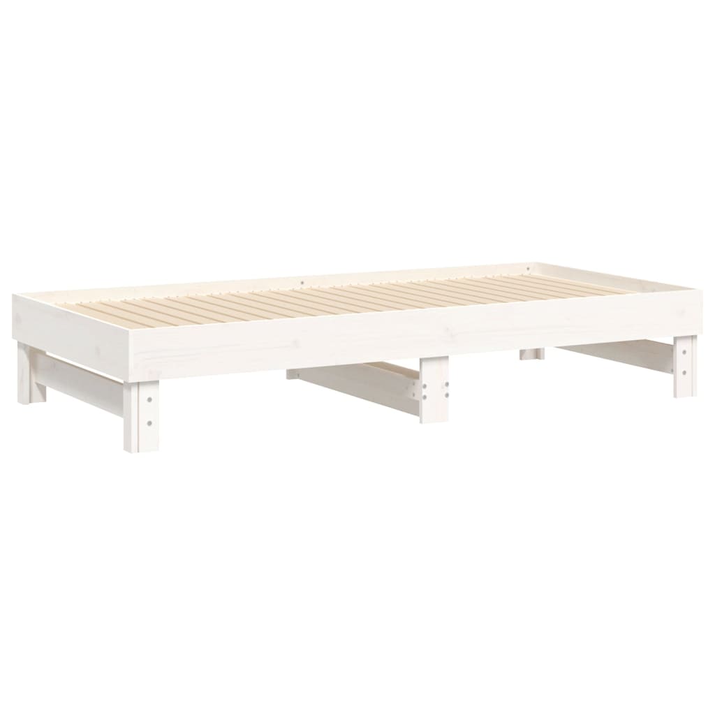 Daybed Extendable White 2x(75x190) cm Solid Pine