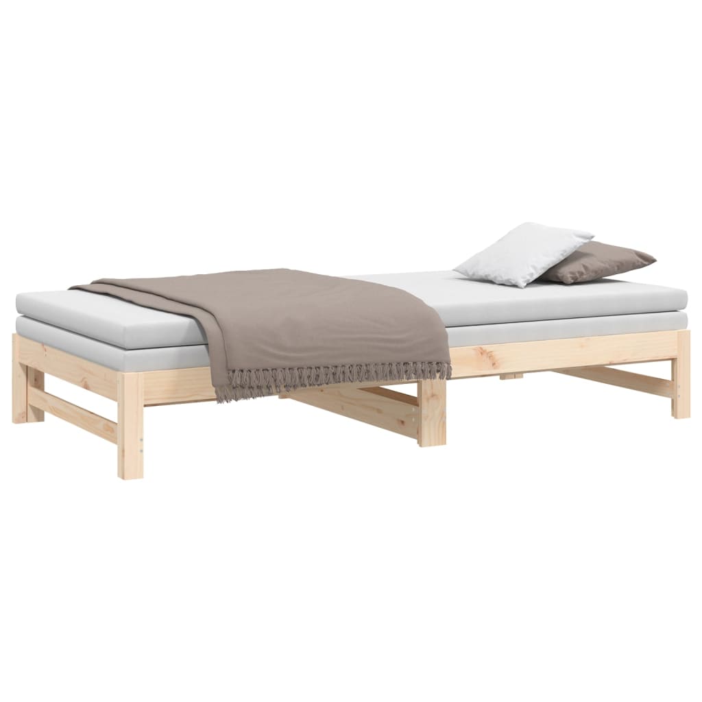 Daybed extendable 2x(100x200) cm solid pine wood