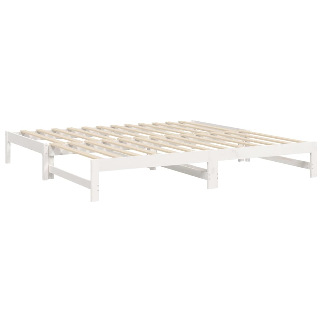 Daybed Extendable White 2x(100x200) cm Solid Pine Wood