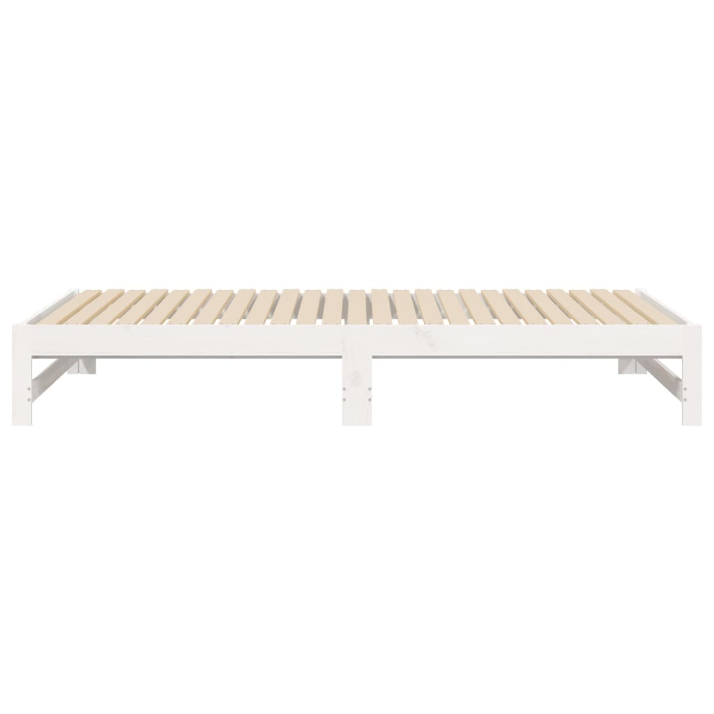 Daybed Extendable White 2x(100x200) cm Solid Pine Wood