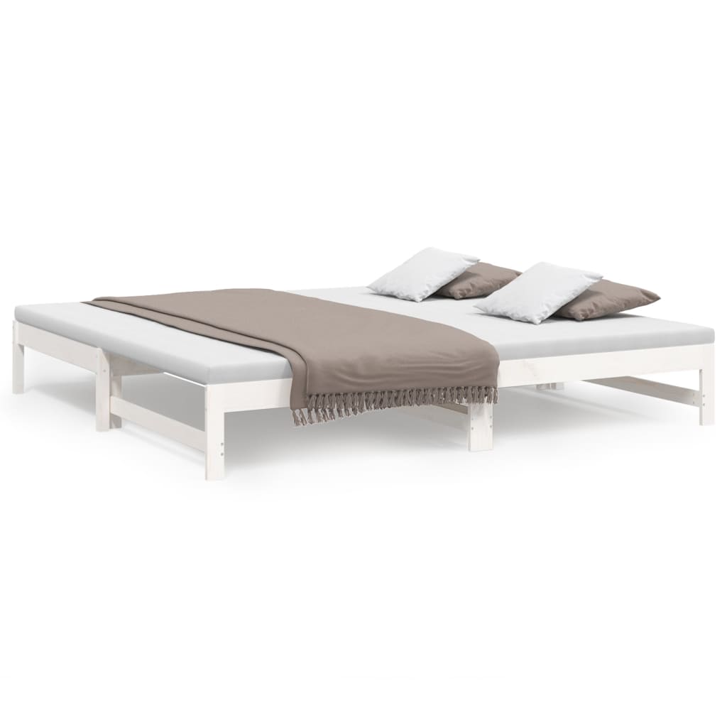 Daybed Extendable White 2x(90x200) cm Solid Pine