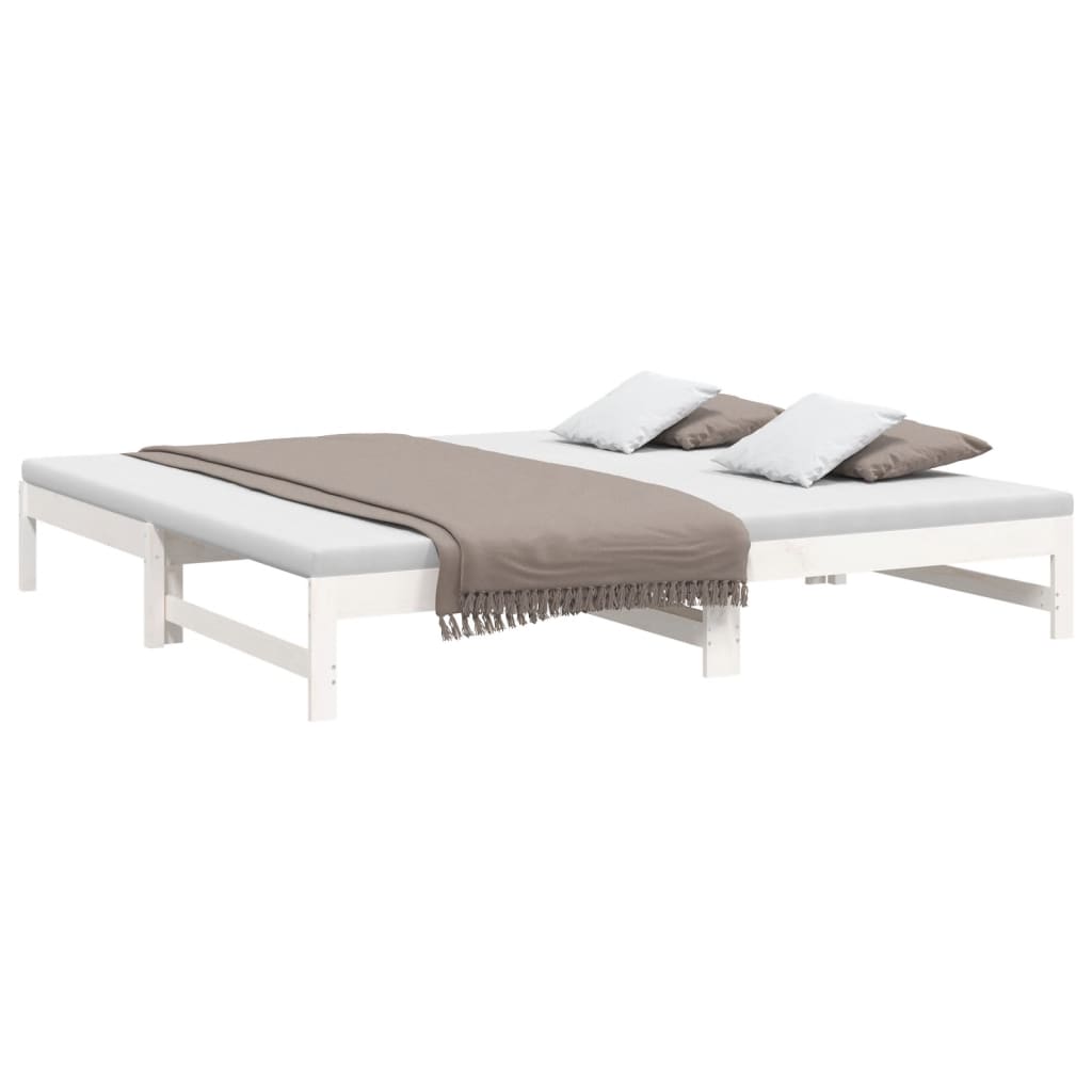 Daybed Extendable White 2x(90x200) cm Solid Pine