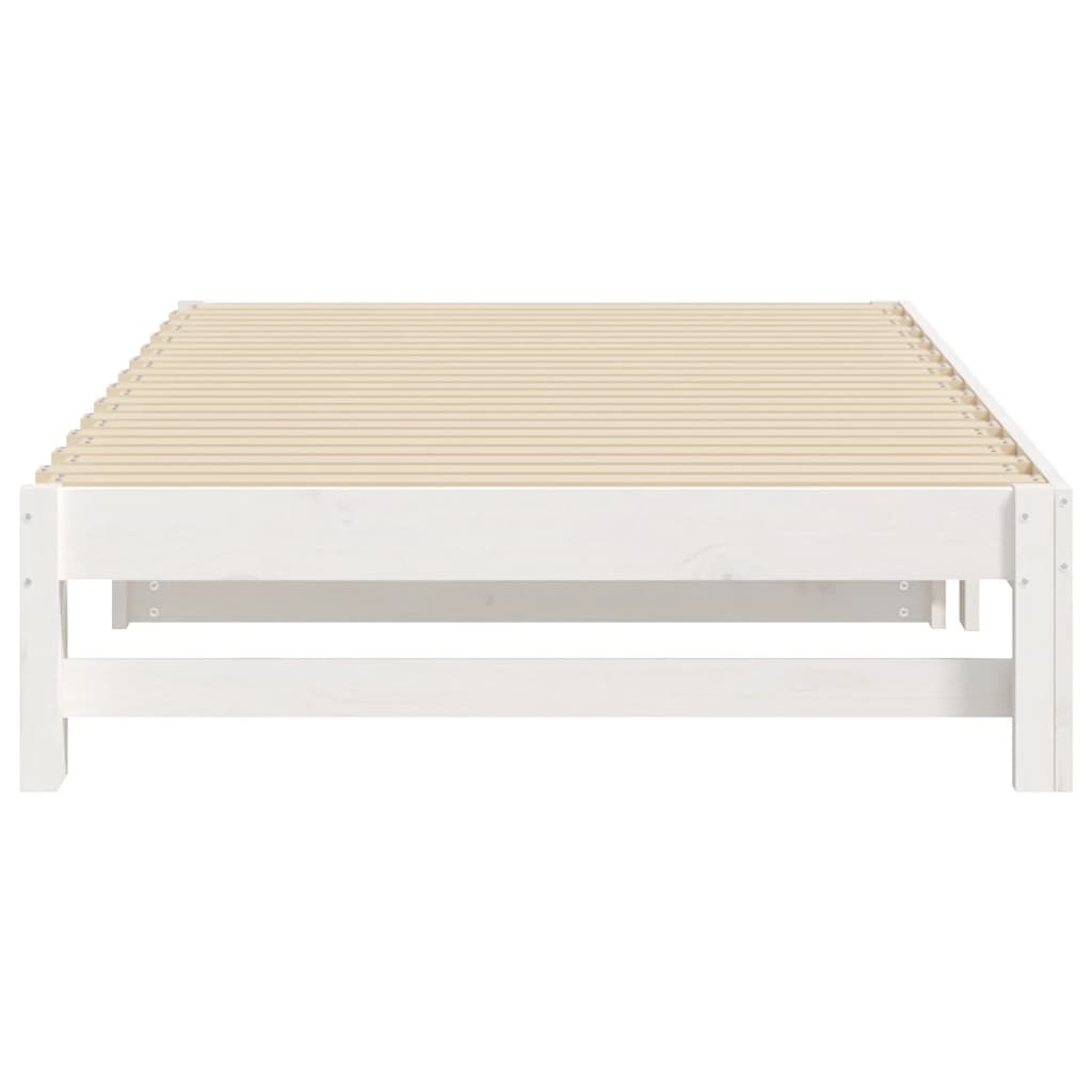 Daybed Extendable White 2x(90x200) cm Solid Pine