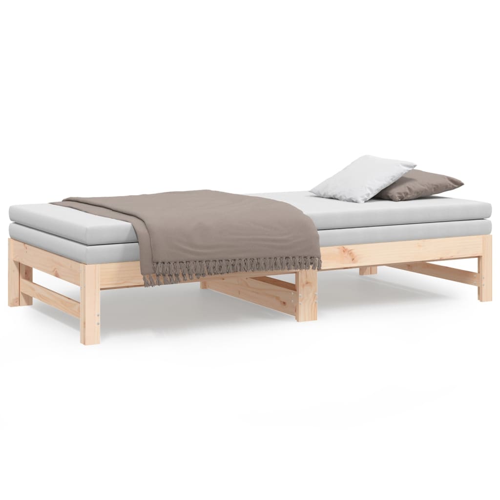 Daybed extendable 2x(90x190) cm solid pine wood