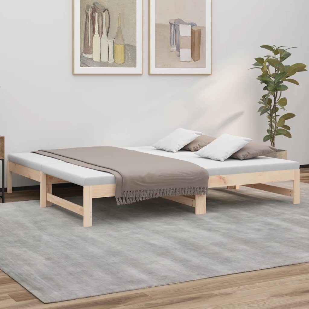 Daybed extendable 2x(90x190) cm solid pine wood