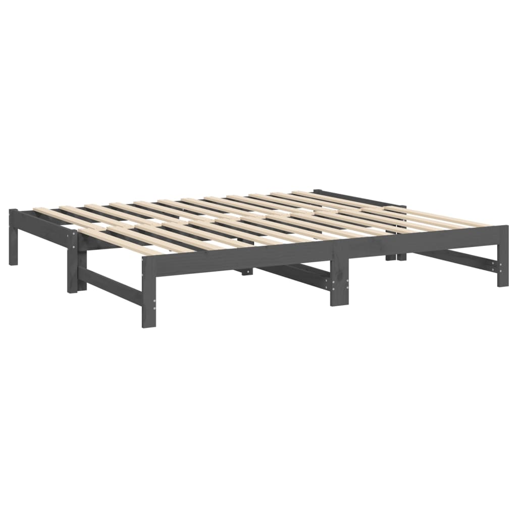 Daybed Extendable Grey 2x(90x190) cm Solid Pine Wood