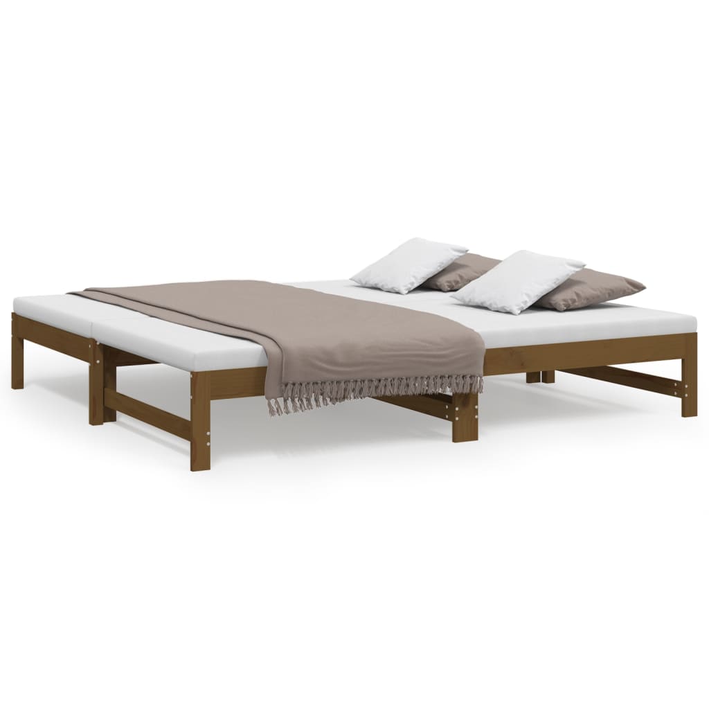 Daybed extendable honey brown 2x(90x190) cm solid pine wood