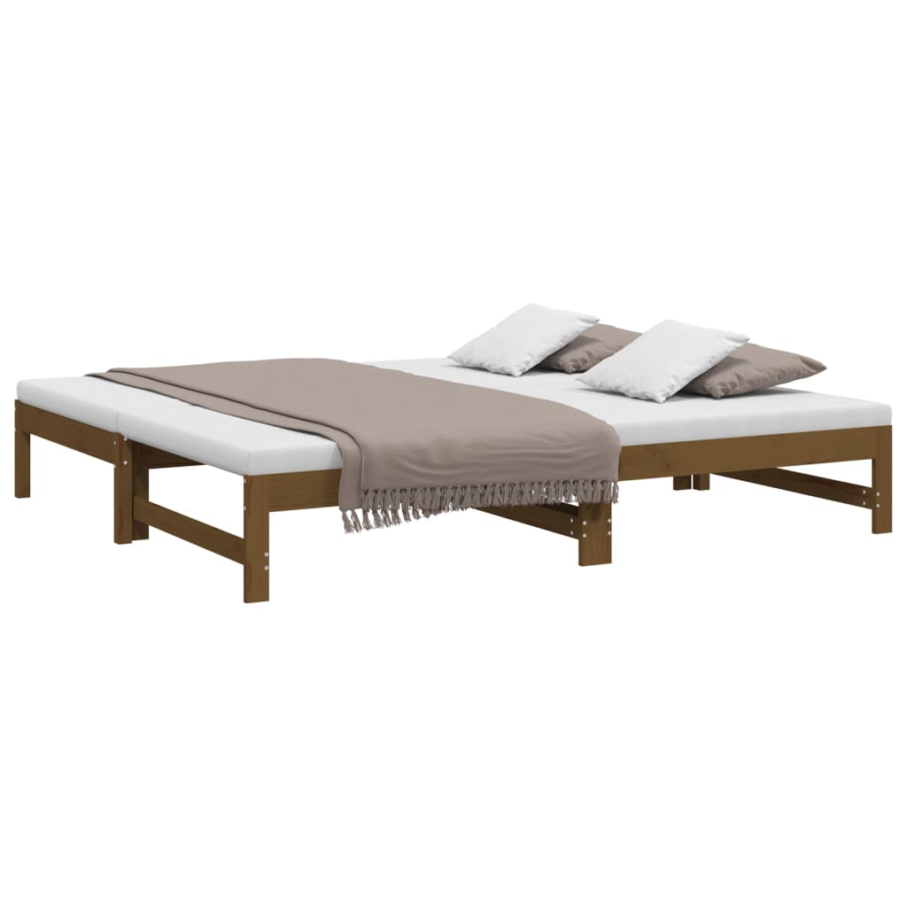 Daybed extendable honey brown 2x(90x190) cm solid pine wood