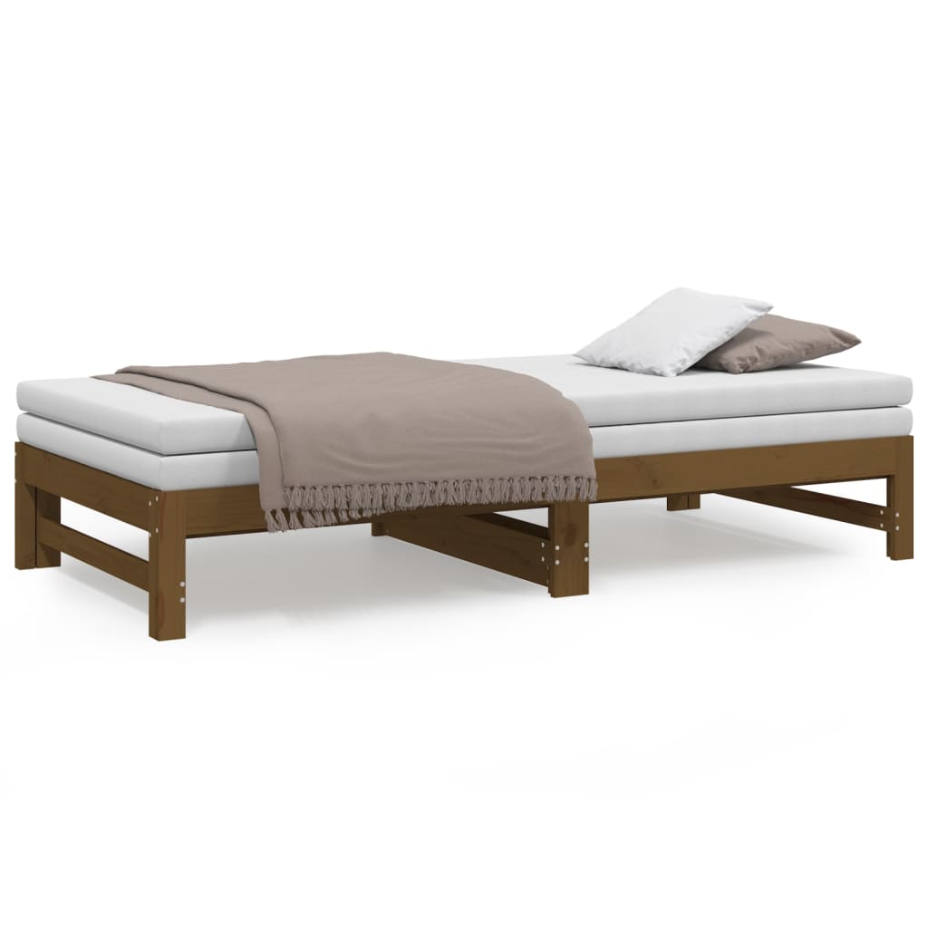 Daybed extendable honey brown 2x(90x190) cm solid pine wood