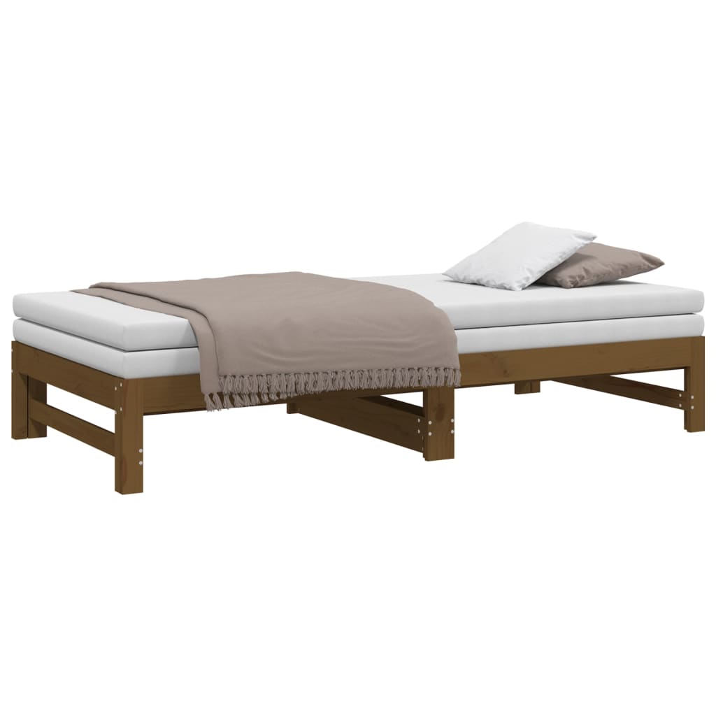 Daybed extendable honey brown 2x(90x190) cm solid pine wood