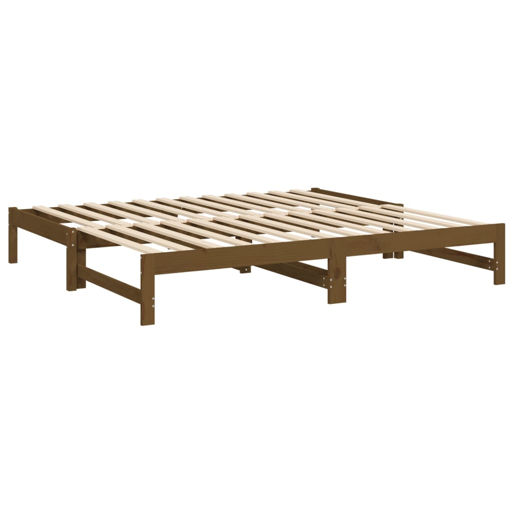 Daybed extendable honey brown 2x(90x190) cm solid pine wood