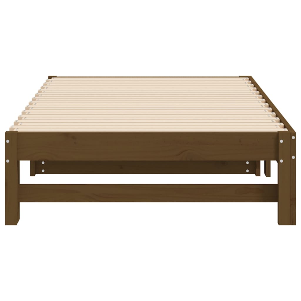 Daybed extendable honey brown 2x(90x190) cm solid pine wood