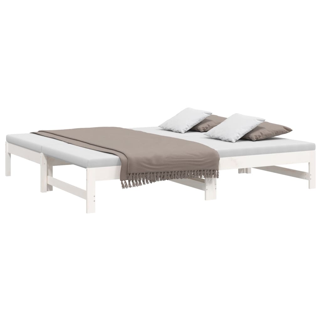 Daybed Extendable White 2x(75x190) cm Solid Pine