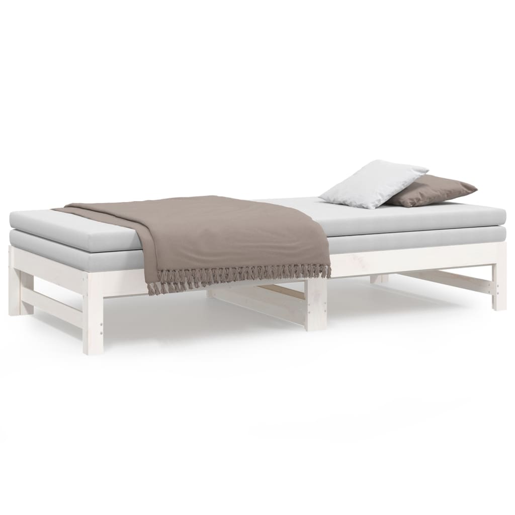 Daybed Extendable White 2x(75x190) cm Solid Pine