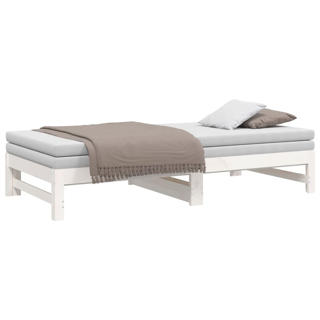 Daybed Extendable White 2x(75x190) cm Solid Pine