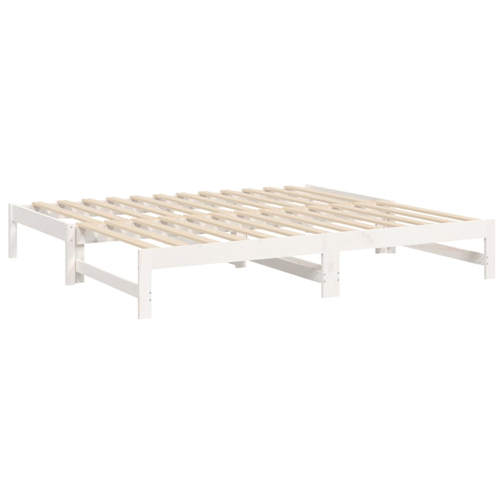 Daybed Extendable White 2x(75x190) cm Solid Pine