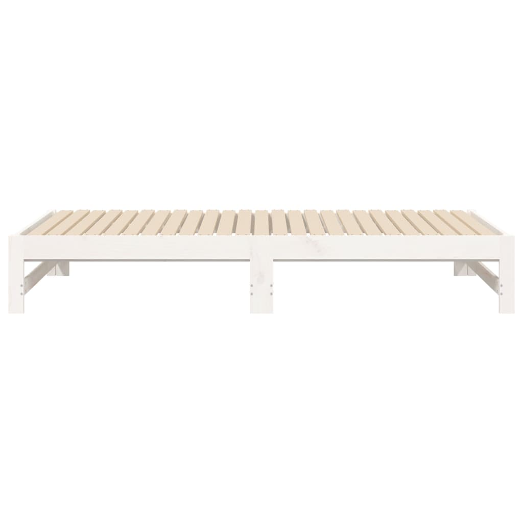 Daybed Extendable White 2x(75x190) cm Solid Pine