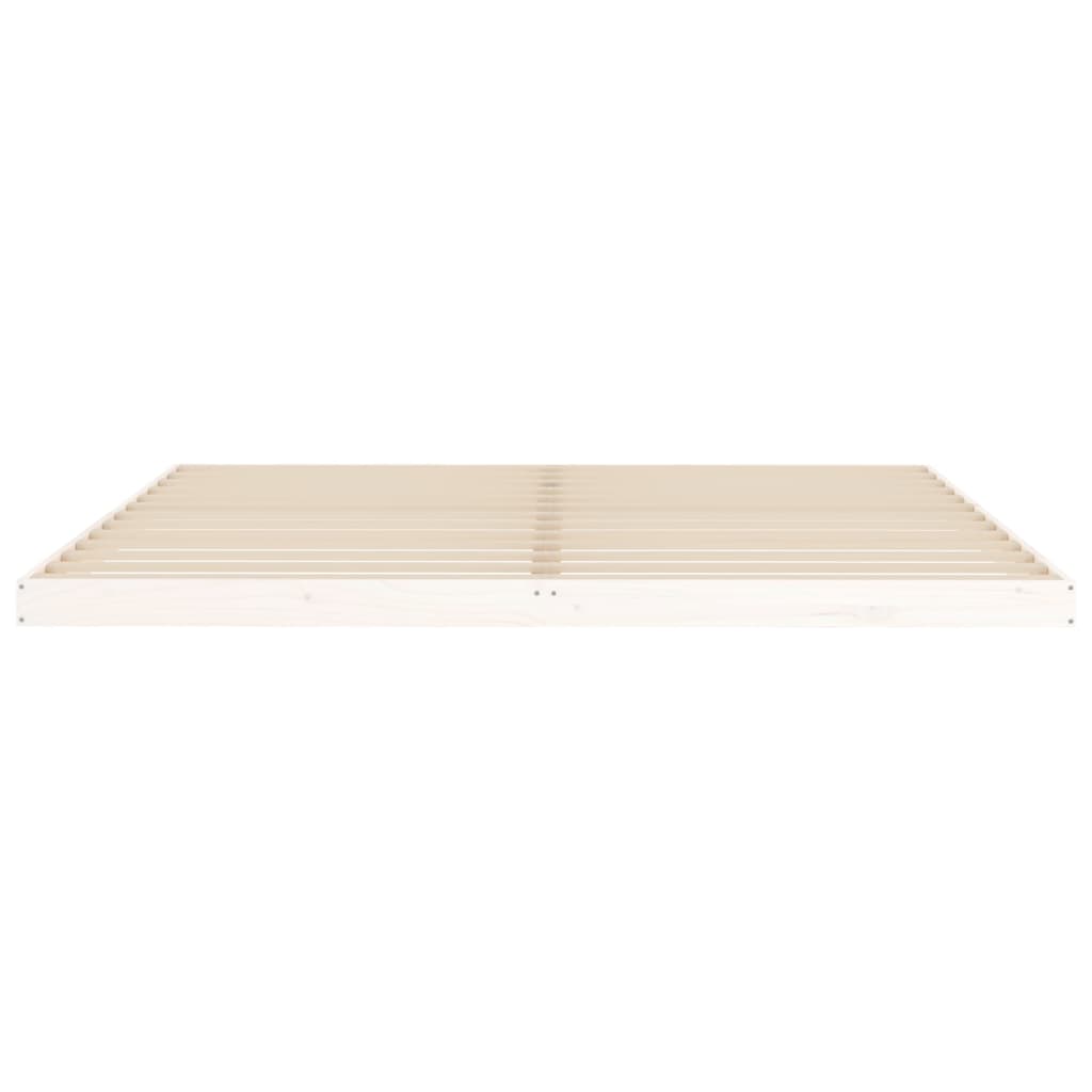 Solid wood bed white 200x200 cm pine