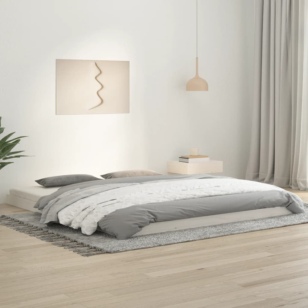 Solid Wood Bed White 180x200 cm Pine