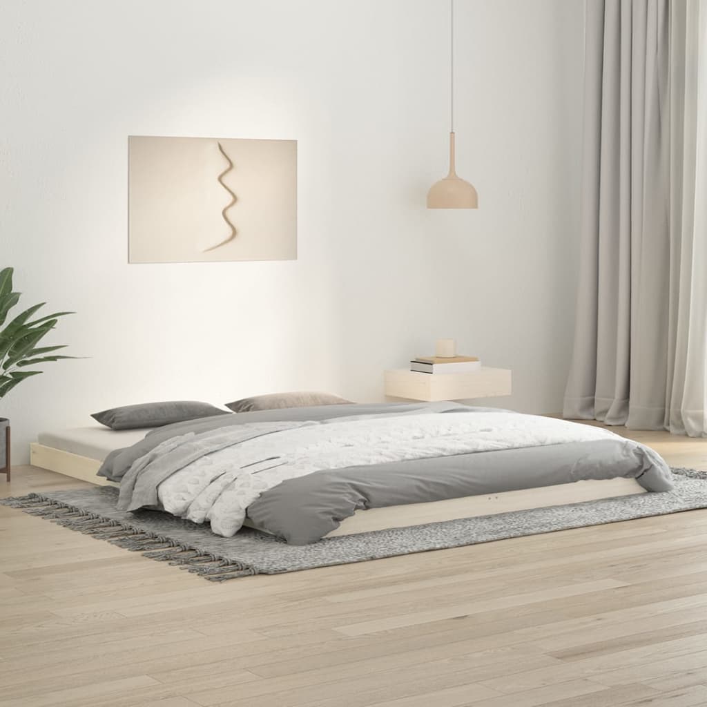 Solid wood bed white 160x200 cm pine