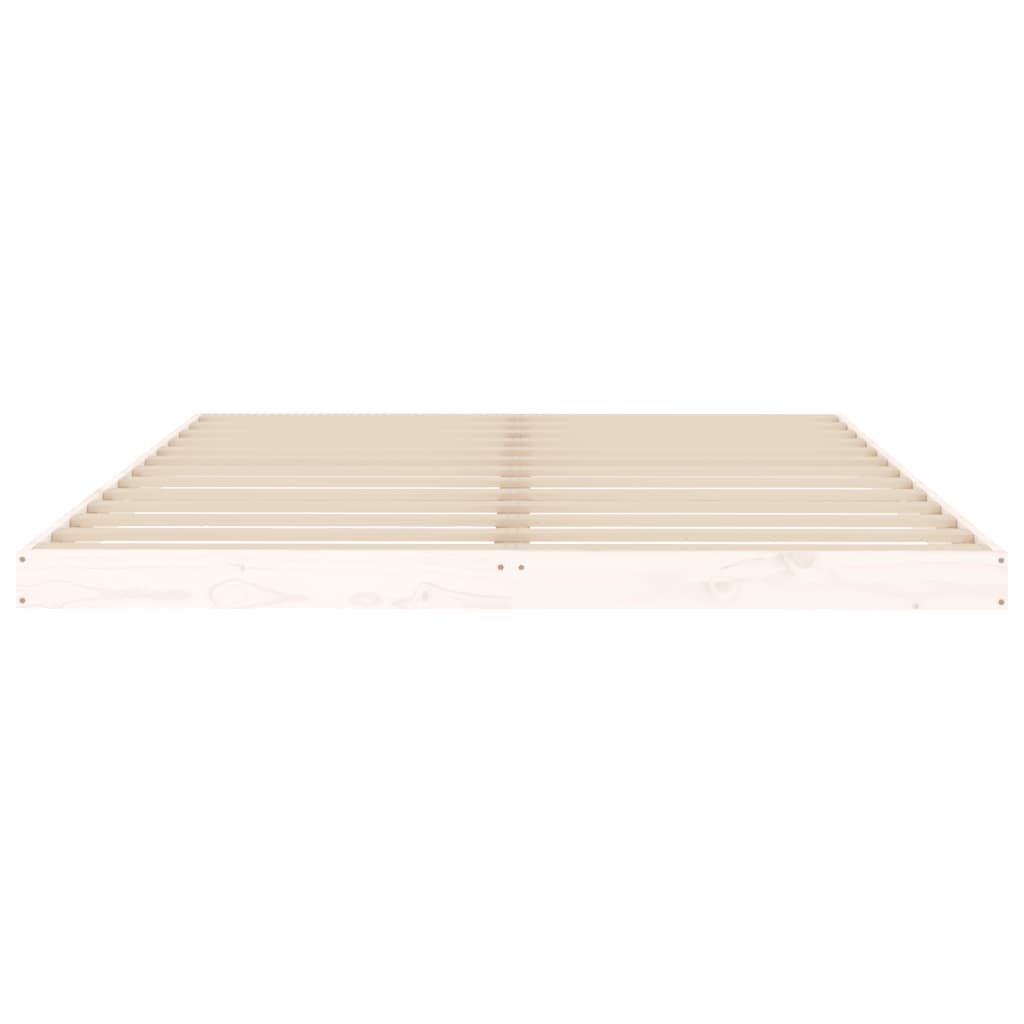 Solid Wood Bed White 150x200 cm King Size Pine