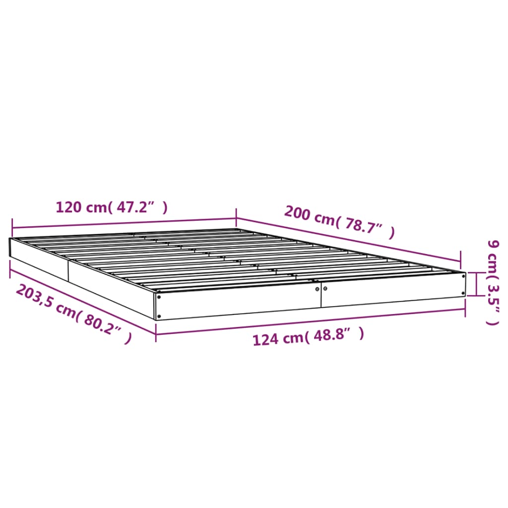 Solid wood bed 120x200 cm pine