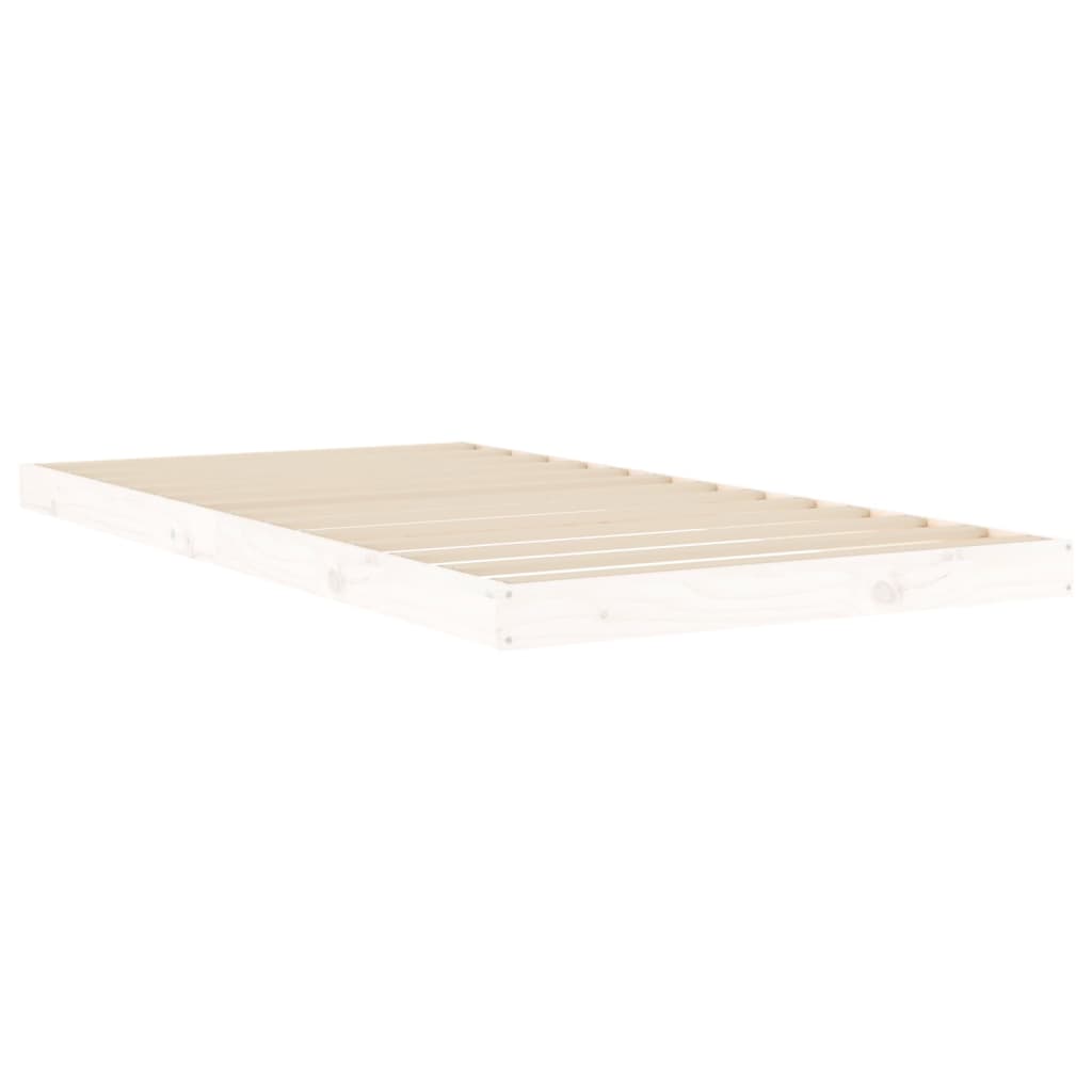 Solid Wood Bed White 100x200 cm Pine