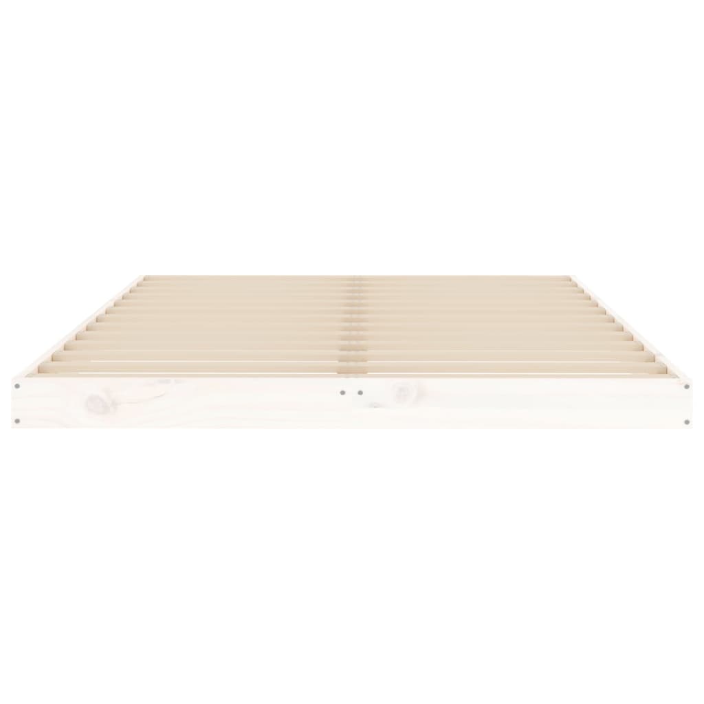 Solid wood bed white 120x190 cm pine