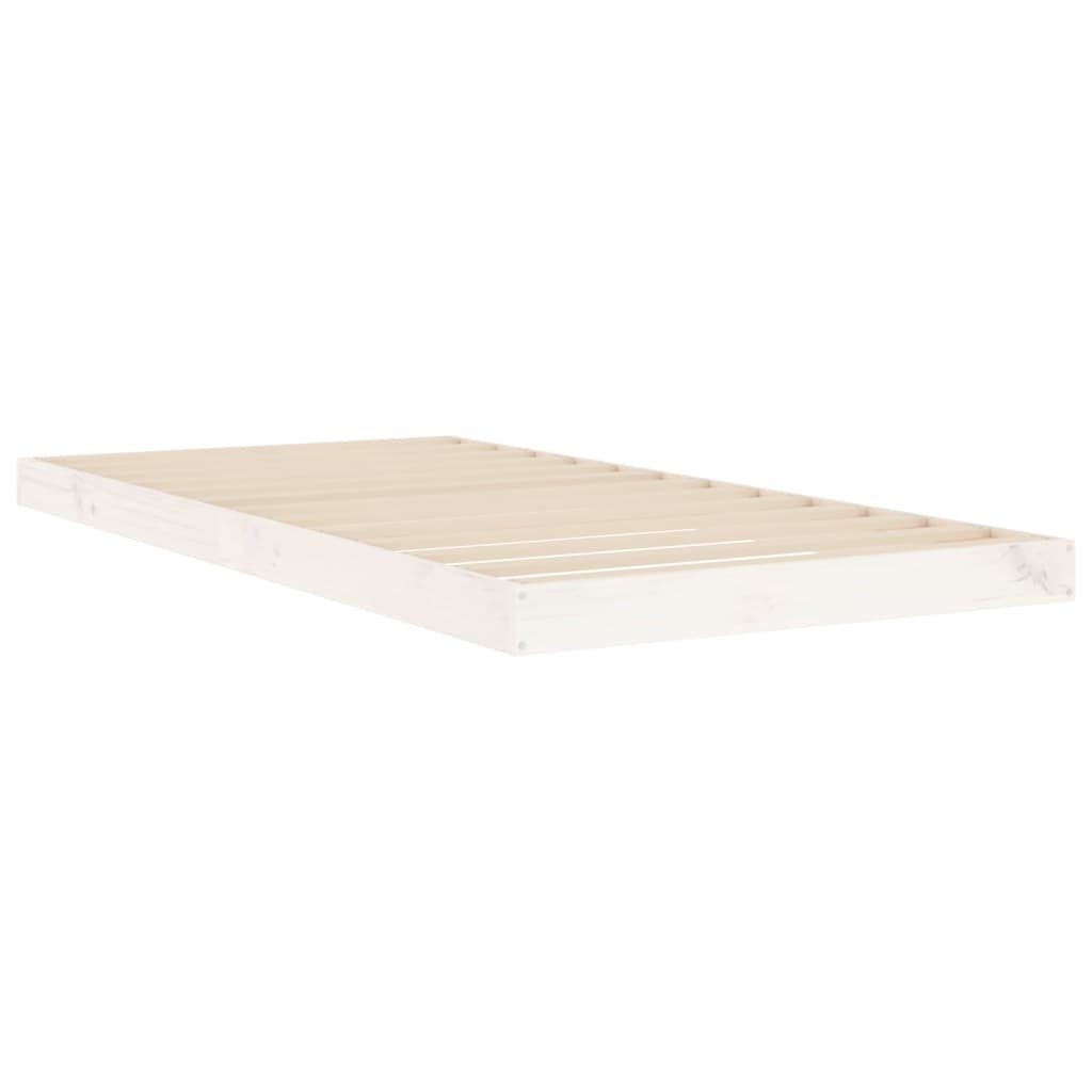 Solid Wood Bed White 90x190 cm Pine